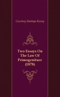 Two Essays On The Law Of Primogeniture (1878) артикул 7207c.